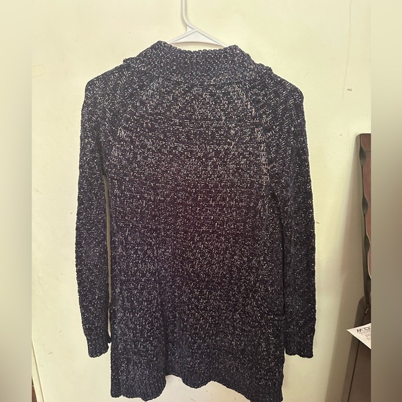 Candies Knit navy blue cardigan with metallic highlights. - Picture 2 of 8